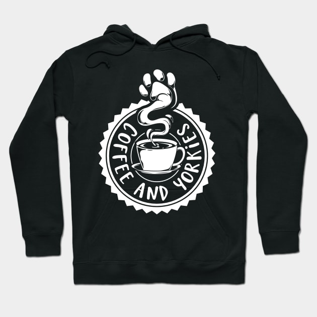 Coffee and Yorkies - Yorkie Hoodie by Modern Medieval Design